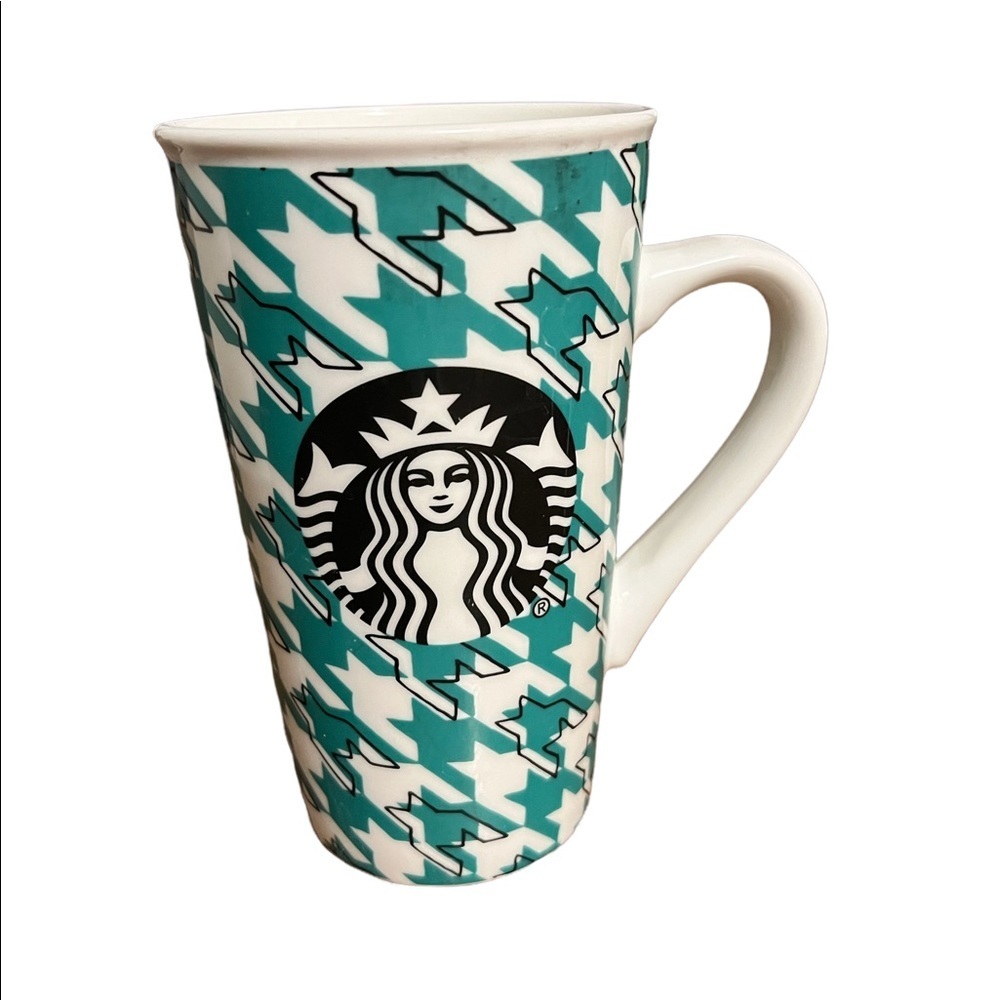 Starbucks ceramic tall houndstooth print mug 16oz